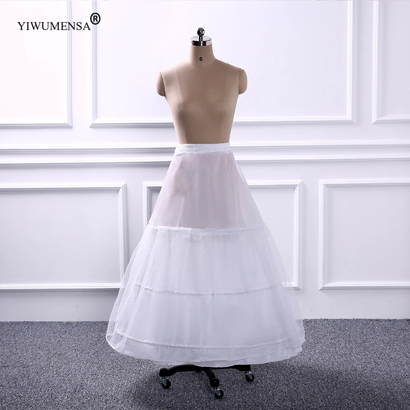 

Fast shipping In Stocking White 3 Hoops Petticoat Crinoline Slip Underskirt For Wedding Dress Bridal Gown 2020