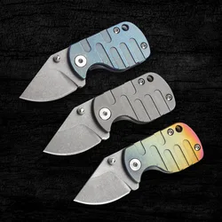 Nouveau Mini couteau de poche en titane TC4 de haute qualité, lame S35vn avec manche en titane, sécurité extérieure, porte clés, outil EDC 