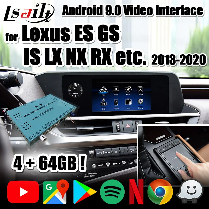 Мультимедийный видеоинтерфейс Lsailt Android 9 0 для Lexus ES GS GX LS NX RX IS LC... 2013 20 CarPlay box с YouTube