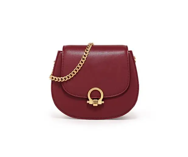 

OUMISI 2019 Popular New Kind of French Popular Saddle Bag with Inclined Ins Chain Bag MM