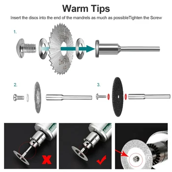 

60pcs Circular Practical Diamond Cutting Wheel Set Rotary Tool Portable Home Woodworking Cut Off Disc High Speed Steel Universal