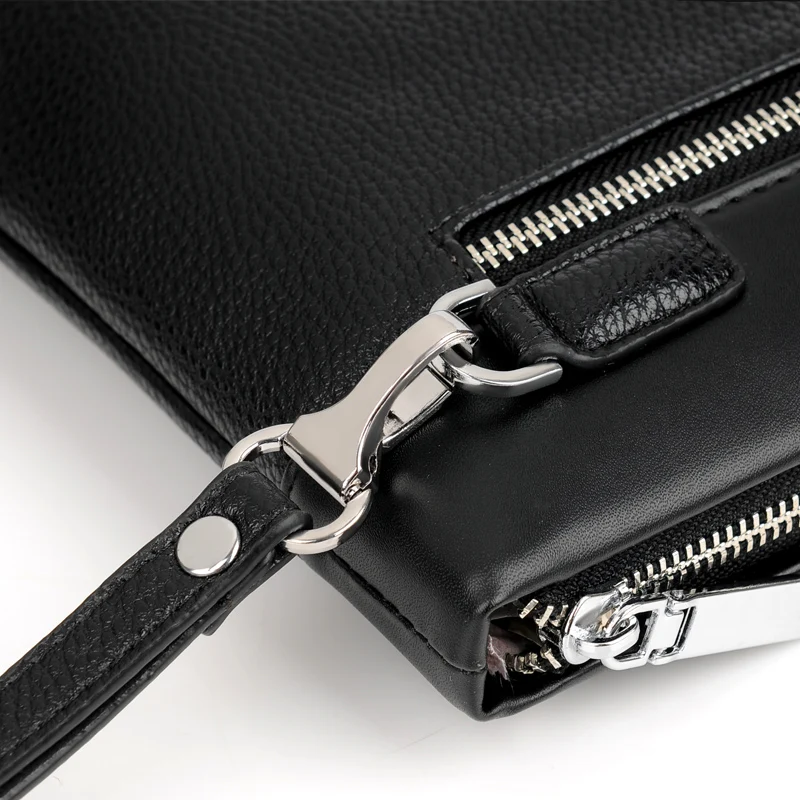 Men's Day Clutch Business Handbag Male Envelop Messenger Bag Casual Travel Bag Multi Functional Man's Bag, Black & Brown