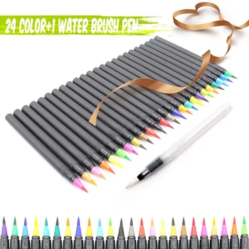 

Watercolor Brush Pen Set Marker Children Art Supplies Caligraphy Pen School Colored Drawing Pens