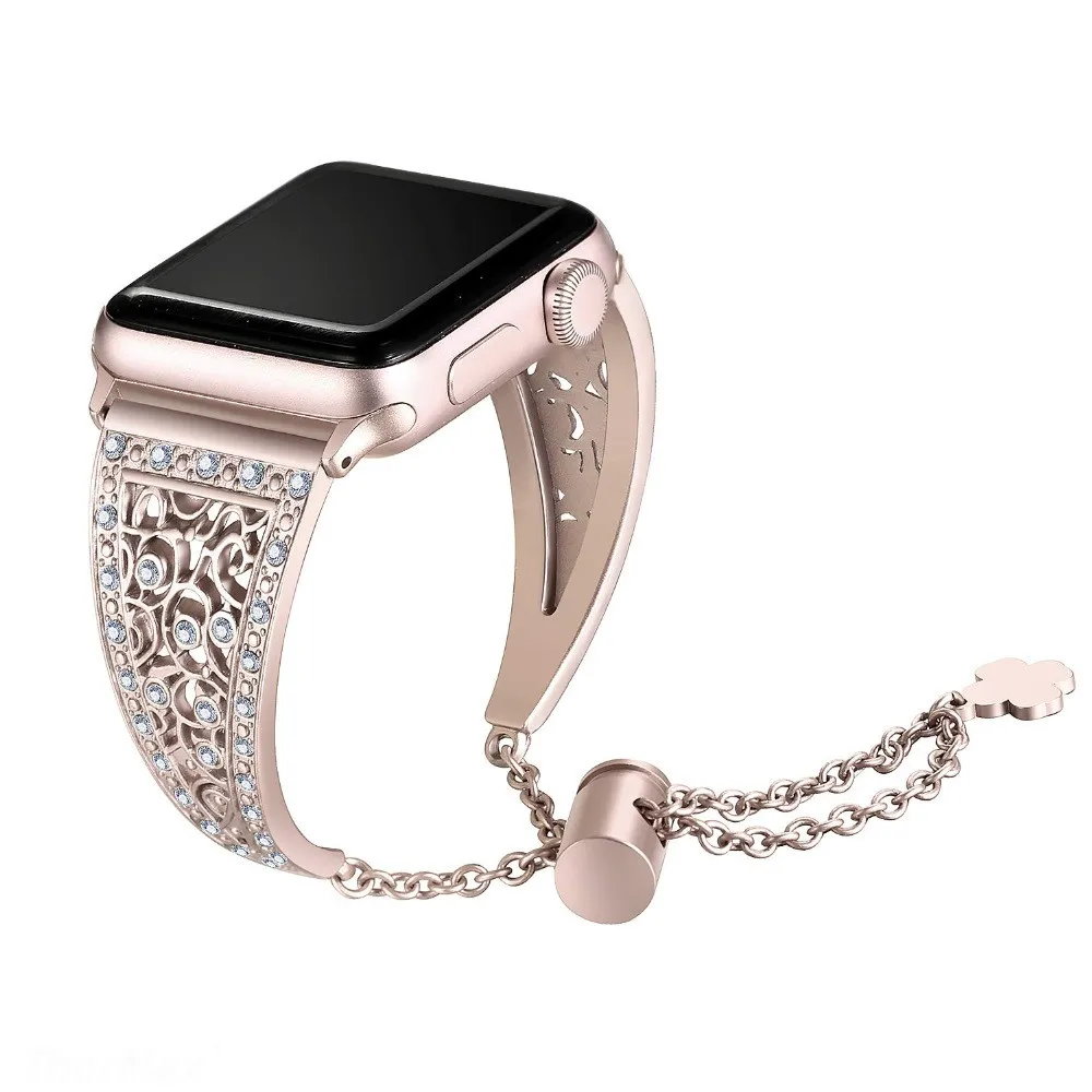 Роскошные, со стразами, с украшениями под бриллианты, ремешок для часов Apple Watch, сменный ремешок, браслет, браслет для iwatch 5, женский, 38 мм, 40 мм