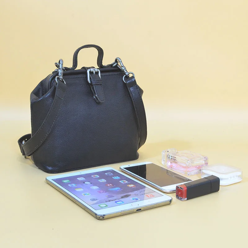 

Bag 2019 New Style Retro WOMEN'S Leather Bags Full-grain Leather Hand Oblique Doctor's Bag