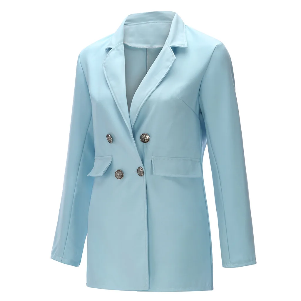 Блейзер для женщин chaqueta mujer Женская однотонная куртка с отложным воротником пальто с длинными рукавами парка верхняя одежда chaqueta mujer