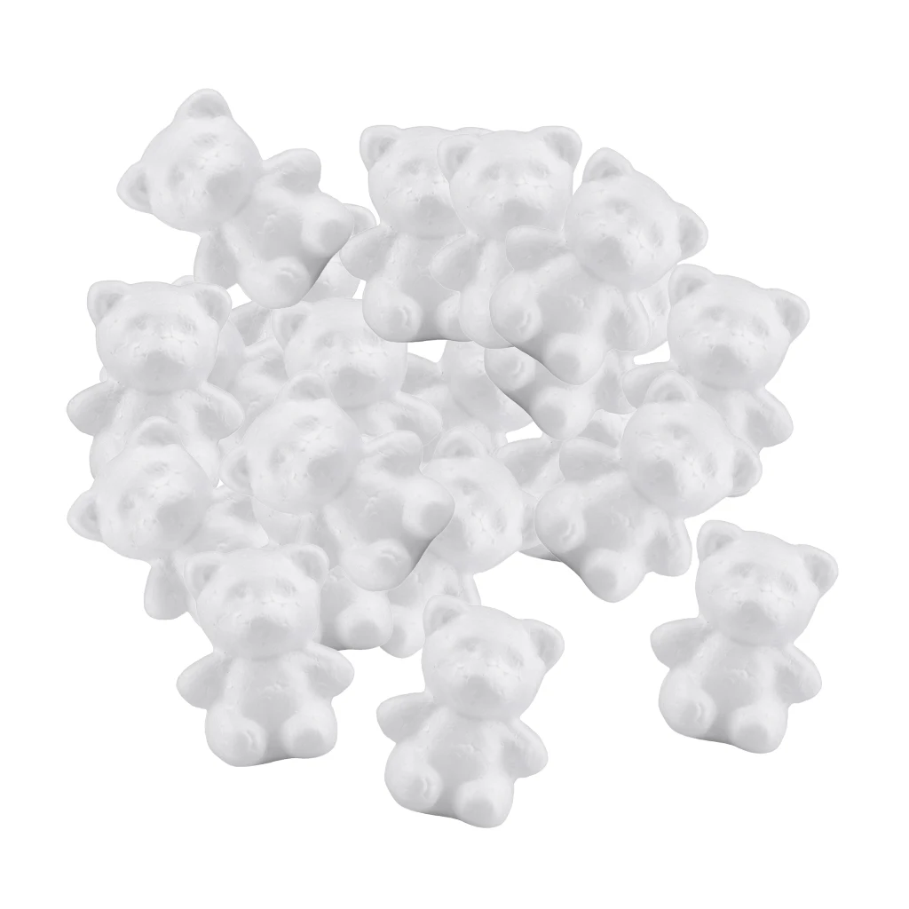 20 Pcs Bear Foam Crafts Polystyrene Styrofoam Foam DIY Kids Handmade Crafts