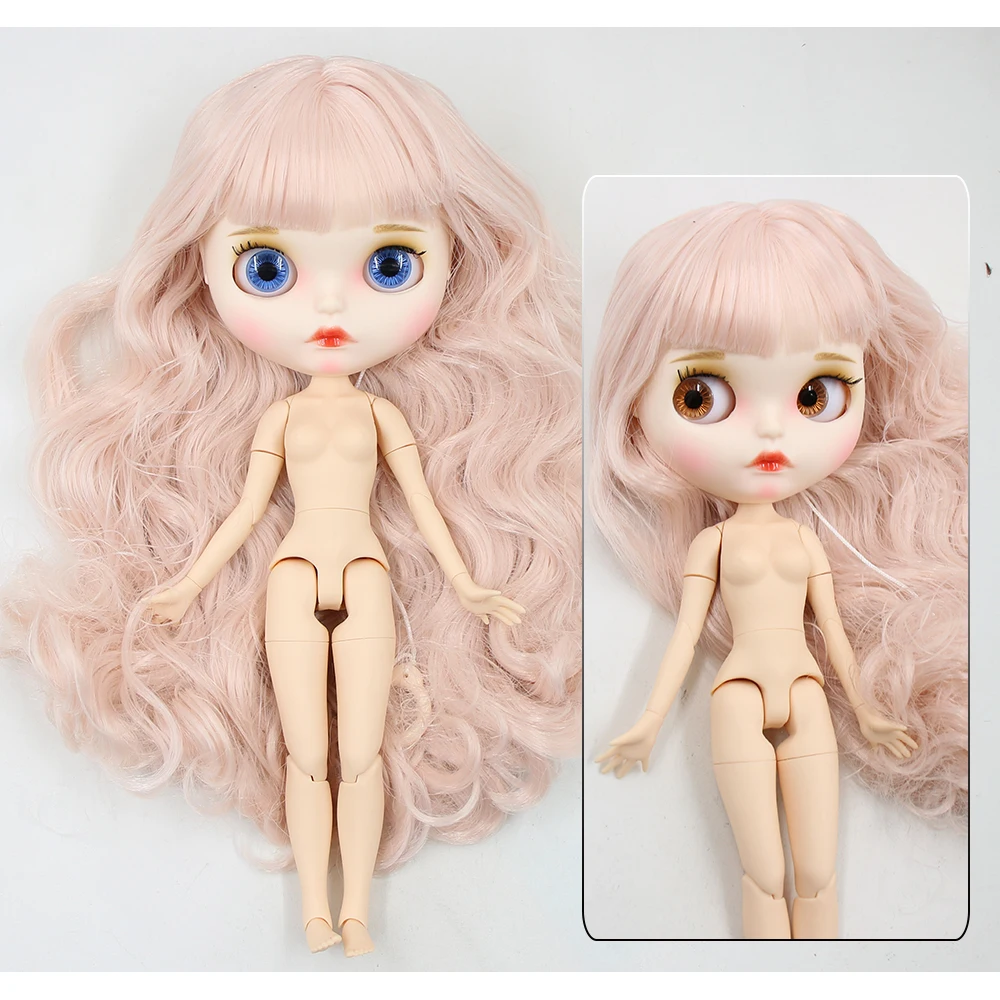 Neo Blythe Doll with Pink Hair, White Skin, Matte Pouty Face & Custom Jointed Body 1