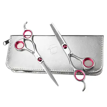 

1 Set Professional Hairdressing Scissor Hair Clipping Tools Flat Scissor Hairdressing Tool for Home and Barber (Pink)