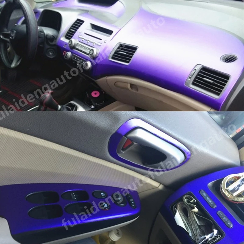13 шт. для Honda Civic 2006-2011 5D углеродное волокно узор салона автомобиля DIY наклейки отделка автомобиля аксессуары