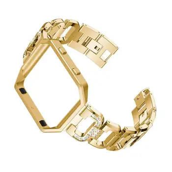 

Replacement Stainless Steel Rhinestone Inlaid Watch Strap Band for Fit-bit Blaze