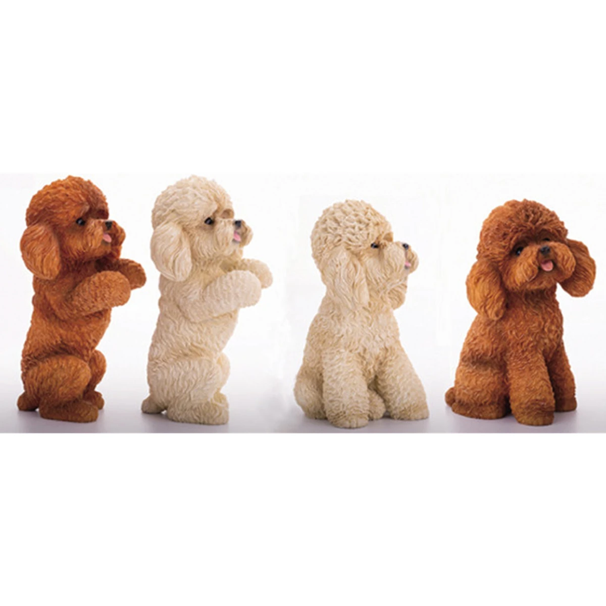 

JXK Cute Poodle Dog Pet Figure Canidae Animal Collector Puppy Toys Decor Handmade Model Ornaments for Children Adults Kids Gift