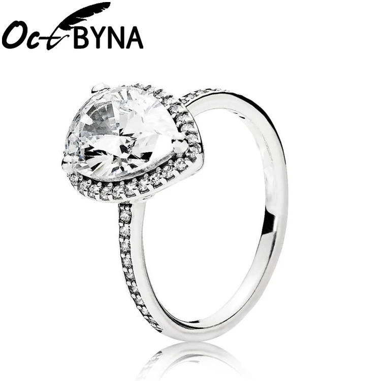 Octbyna классический кристалл бренд кольцо для женщин Циркон высокого качества бант-узел Корона талисманы Свадебное обручальное кольцо Ювелирные изделия Подарки - Цвет основного камня: 18