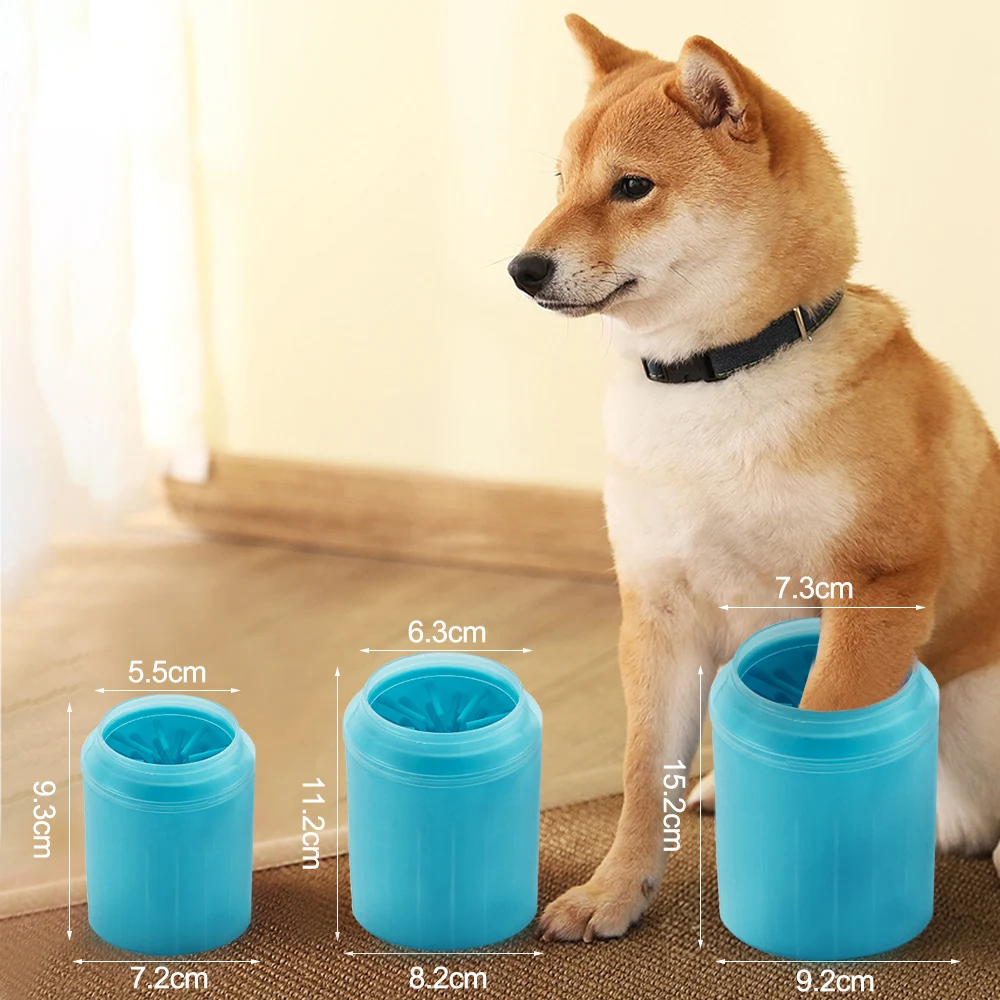 Dog Paw Cleaner Cup Soft Silicone Combs Portable Pet Foot Washer Cup Paw Clean Brush Quickly Wash Dirty Cat Foot Cleaning Bucket