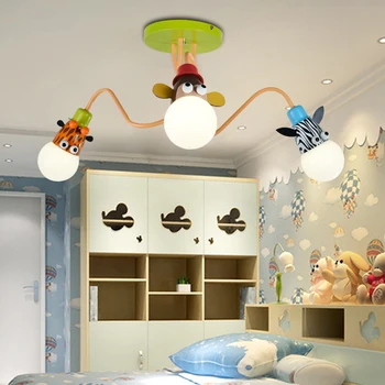 

Novelty LED White Bulb Ceiling Lights Cartoon Animal Monkey Zebra Giraffe Children Kids Bedroom Room Lamps Hang Pendent Light AC