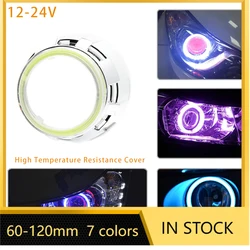 2 pçs angel eyes led auto halo anel de luz carro lâmpadas cob farol drl luz de circulação diurna estilo do carro luzes decorativas 12 24v