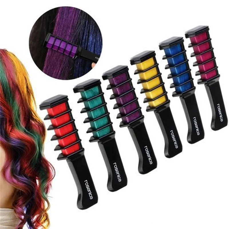 

Non-toxic One-time Mini Hair Color Comb 6 Colors Dye Cream Kits Temporary party Cosplay Salon Hair Wax
