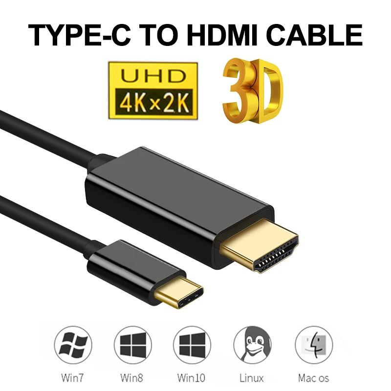 

Type-c to hdmi converter usbC to HDMI extension cable C HUB projection screen extension cable laptop TV projector conversion