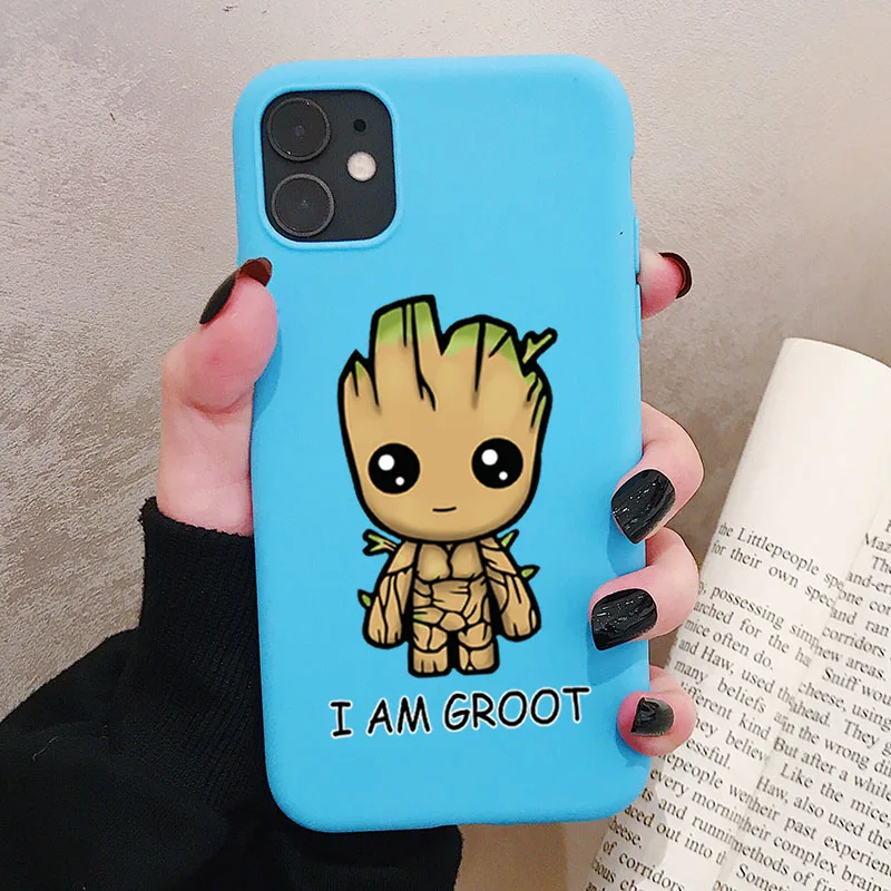 Чехол для телефона с героями мультфильмов I Am Groot Marvel для XiaoMi RedMi Note 8 7 6 5 K20 Pro матовый Силиконовый чехол s мягкая задняя крышка - Цвет: P1Blue