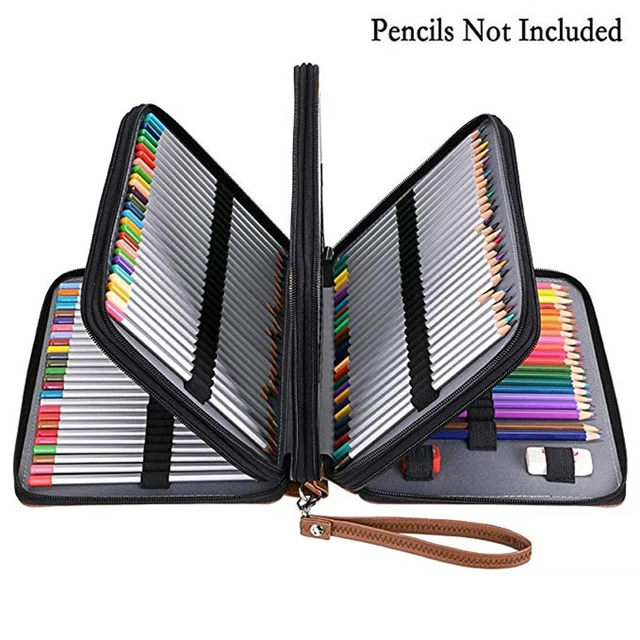 200 Slots Portable Colored Pencil Case Holder Waterproof Large Capacity PU  Leather Pencil Bag Box For Student Gifts Art Supplies - AliExpress