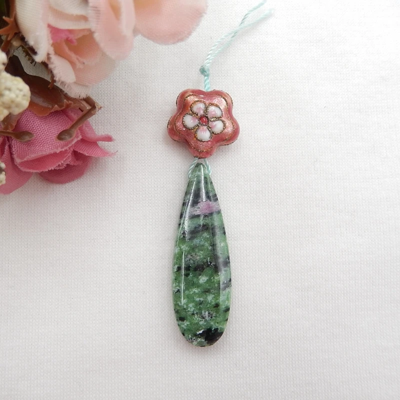Wholesale gemstone Ruby And Zoisite Intarisa Pendant 40x14x5mm15x8mm6.9g | Украшения и аксессуары