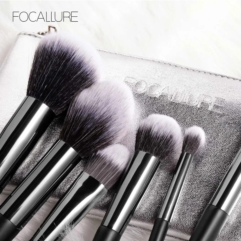 FOCALLURE 6/10 шт./партия кисти для макияжа Набор инструментов для смешивания теней для век подводка для глаз для бровей и ресниц кисти для макияжа