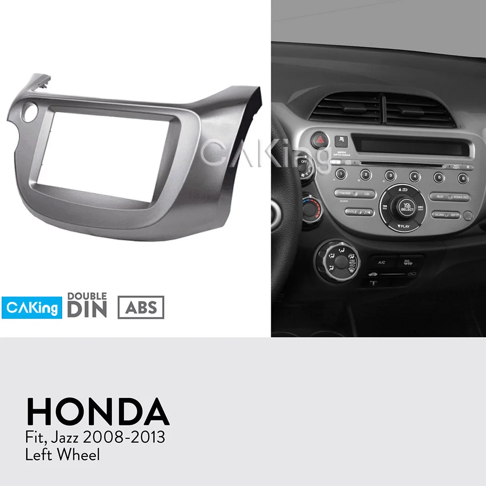 2DIN Car Fascia Radio Panel for Honda Fit Jazz 2008-2013 (Left Wheel) Dash Fitting Kit Facia Plate Adapter Cover Bezel Console | Автомобили
