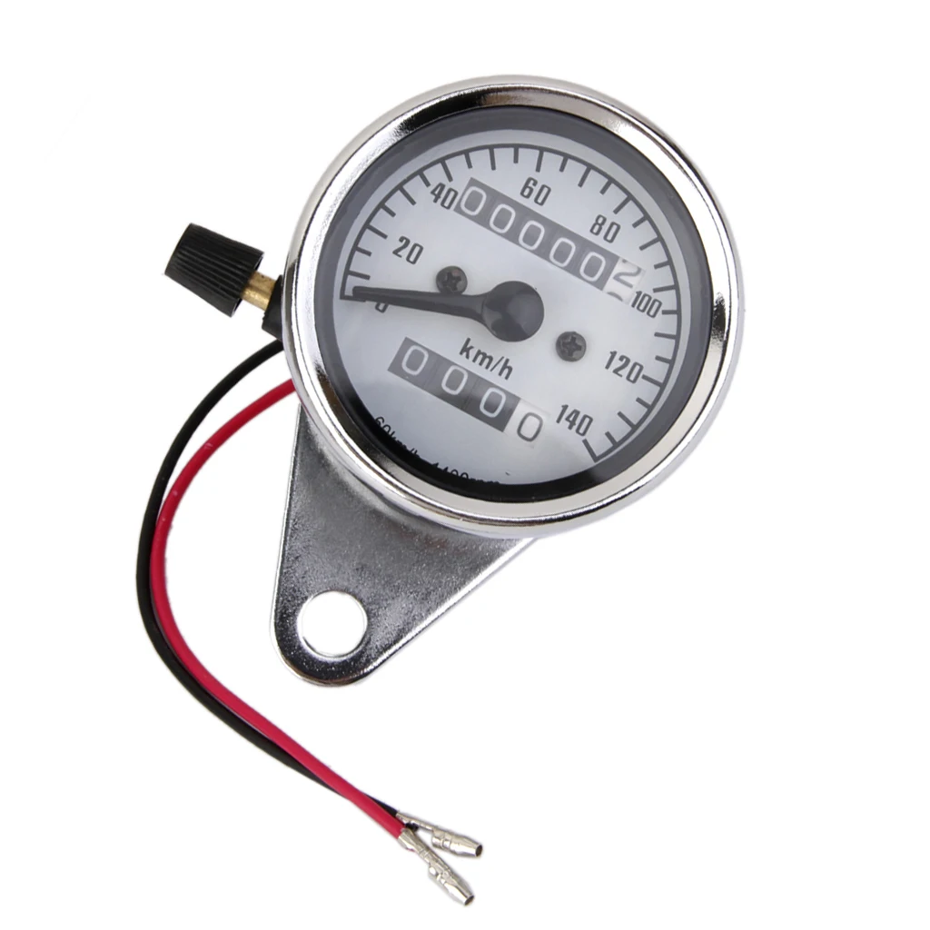 Universal Motorcycle Dual Odometer Speedometer Gauge Miles Speed Meter 12V