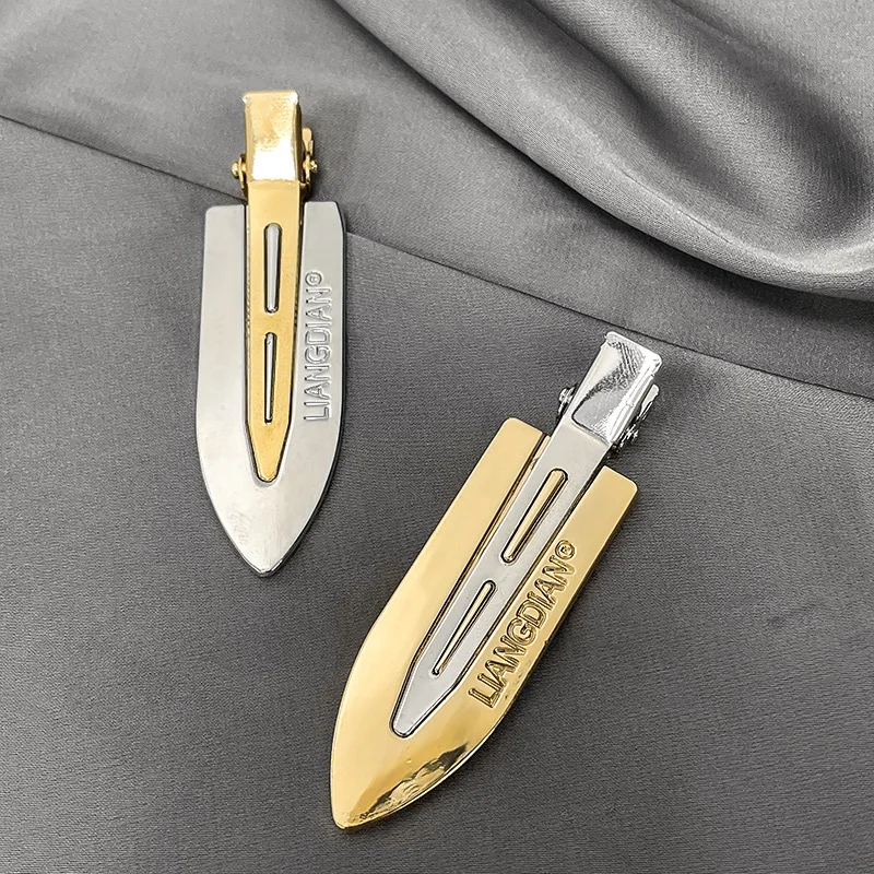 

2pcs Gold Silver Metal Seamless Hair Clips Side Bangs Fix Fringe Barrette Makeup Wash Face Clips Women Girls Styling Hairpins