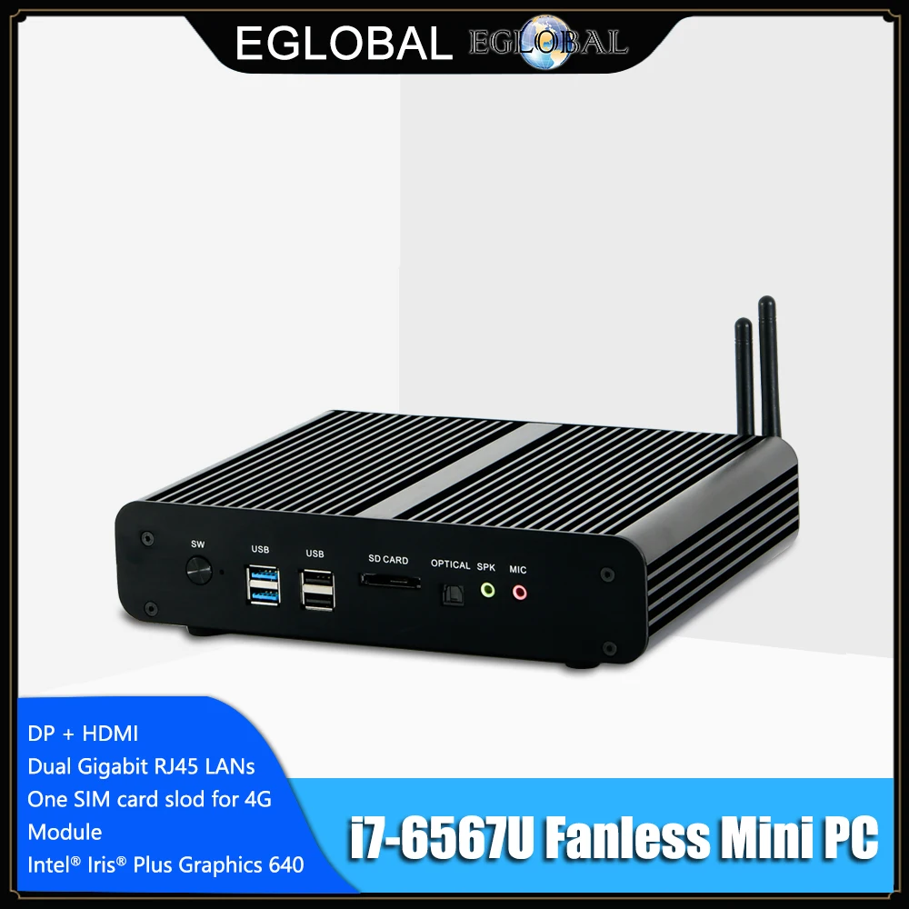 Intel Core i7 6567U DDR4 ОЗУ Eglobal Nuc Kaby Lake Мини ПК Win10 Безвентиляторный Компьютер 3 6 ГГц Iris