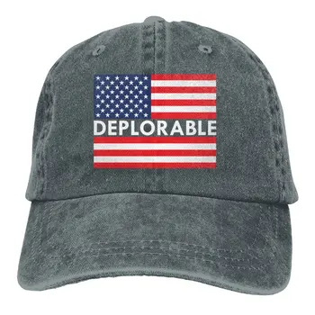 

Cowboy Cap Unisex Adjustable Trucker Baseball Hats Deplorable American Flag