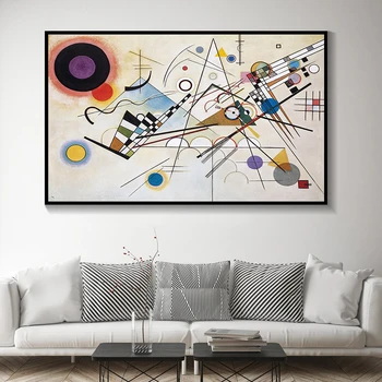 

Modern Abstract Wall Art Paintings By Wassily Kandinsky Reproduction Canvas Pictures Posters and Print for Living Room Decor