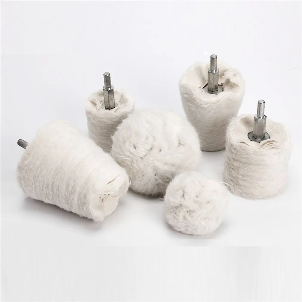 6mm Shank Cotton Polishing Wheels Cloth Buffing Wheel Grinder for Jewelry Metal Abrasive Tools Cone Brushs