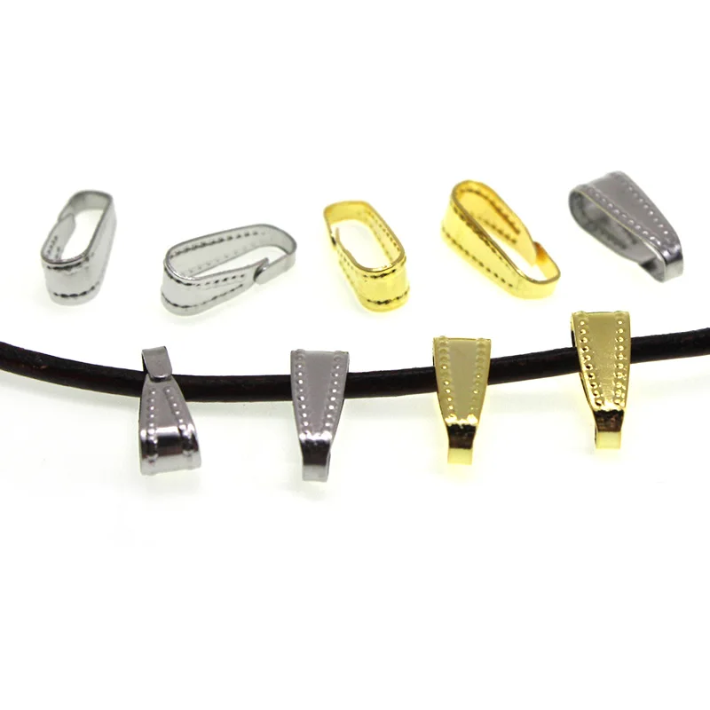 

50pcs/lot Stainless Steel Pendant Clasps Pinch Bails Charm Melon Seeds Buckle Pendant DIY Necklace Connectors Jewelry Findings