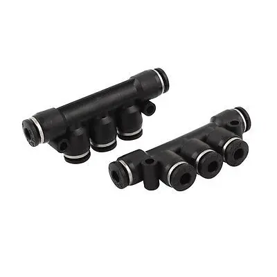 

Air Compressor 4mm 5 Ways Adapter Push in Quick Fittings Connector 2PCS