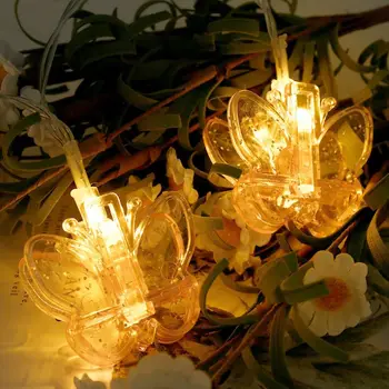 

HNGCHOIGE 10 LEDs Photo Clips String Light Butterfly Shape Memory Show Party Store Decor