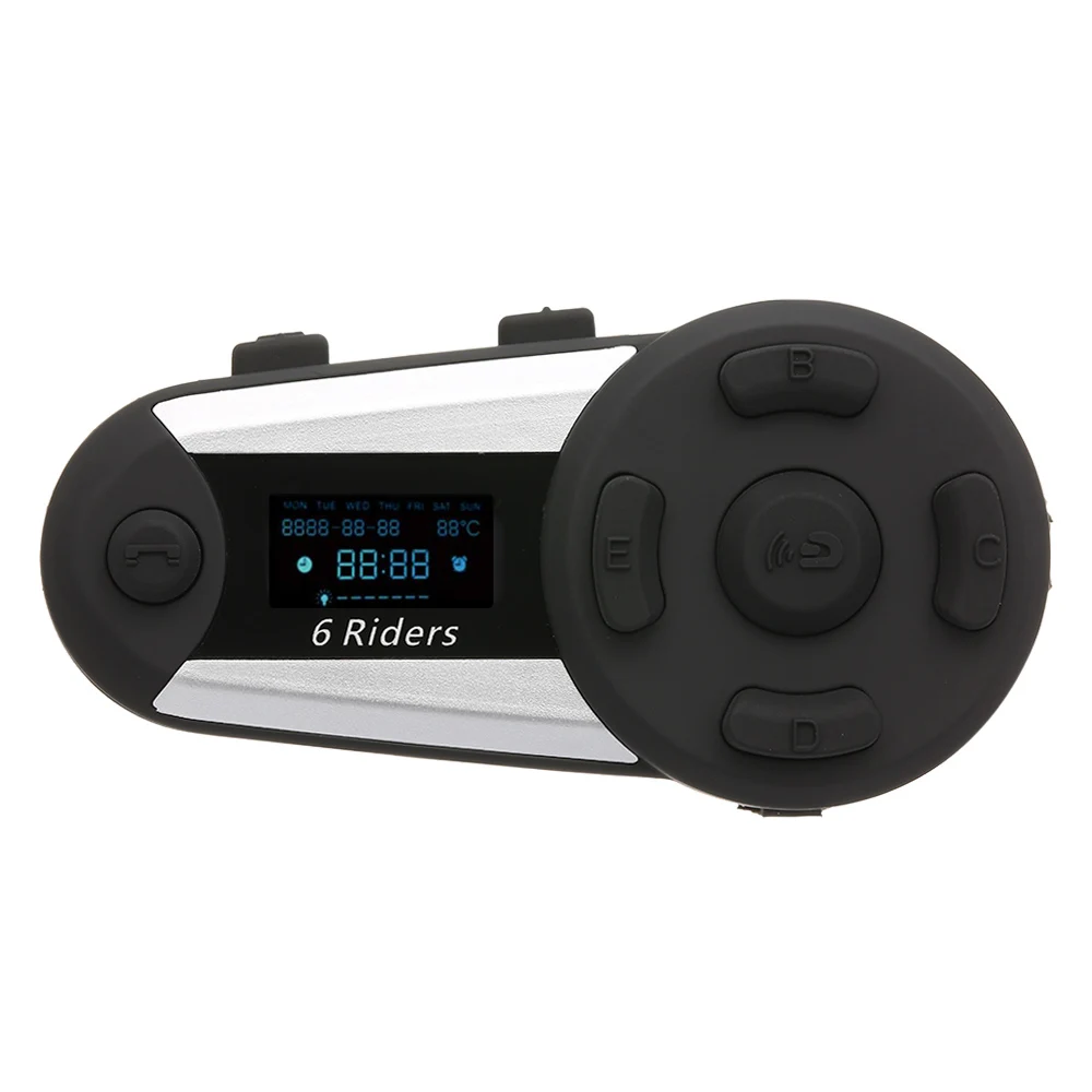 

T20S Motorcycle Helmet Bluetooth Intercom Headset FM Radio MP3 GPS 1200M 6 Riders Full Duplex Waterproof Wireless w/ Screen Mic