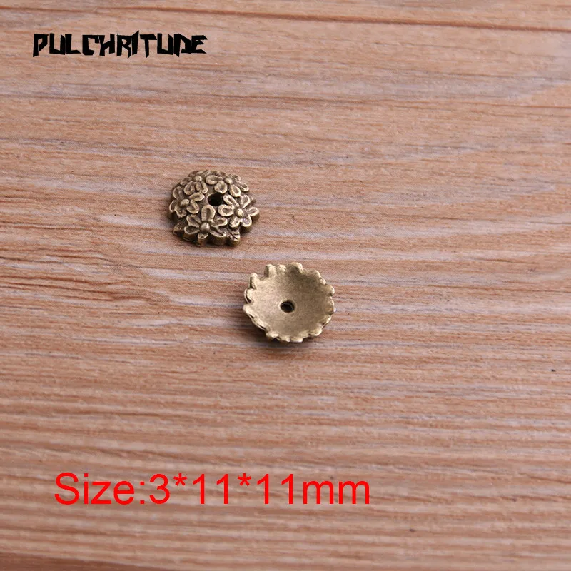 Pulchrode 40 шт. 3*11*11 мм два цвета бусины шапки Шарм Полые Мини цветок Подвески Ювелирные аксессуары DIY сосуд подвески