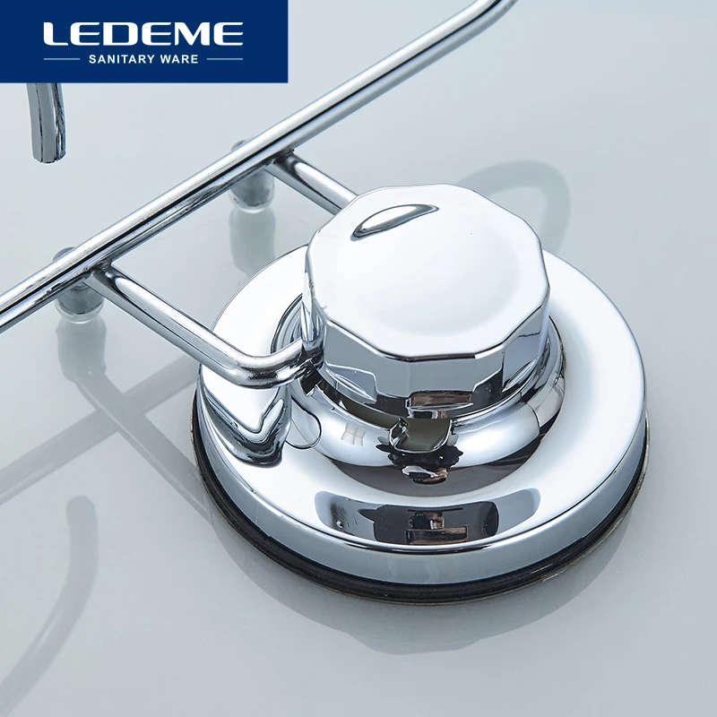 LEDEME Double Cup Holder Toothbrush Tumbler Holder Cup Adsorption Wall Mounted Stand Bathroom Accessory L3708