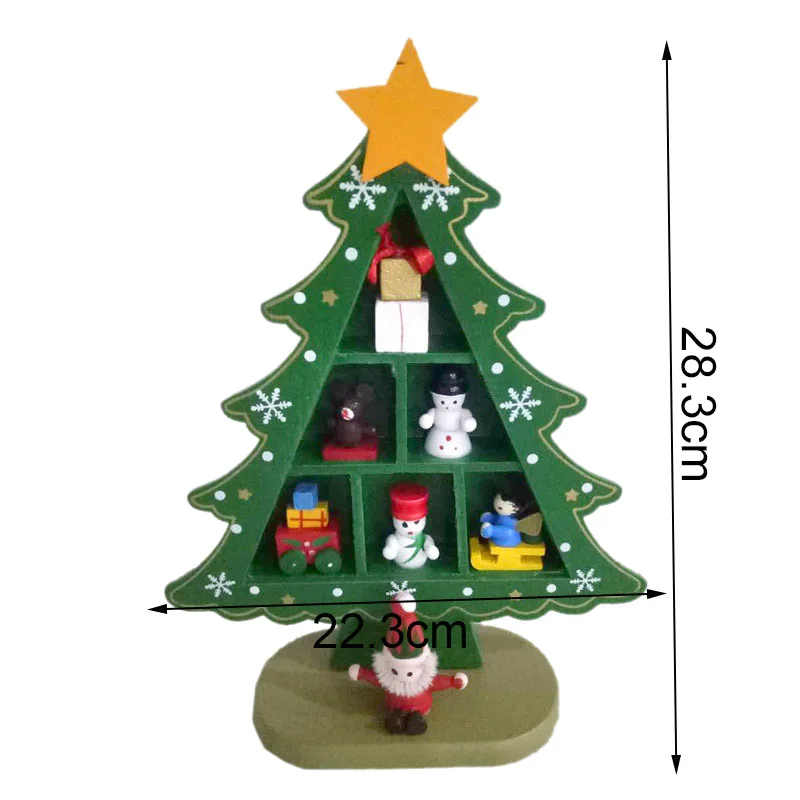 DIY Wooden Christmas Tree Decoration Christmas Gift Ornament Xmas Window Decoration
