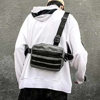 

Chest Rig Waist Bag High Quality Two Front Pocket Oxford Men Functional Tactical Chest Bags Outdoor Adjustable Street Wear Bag