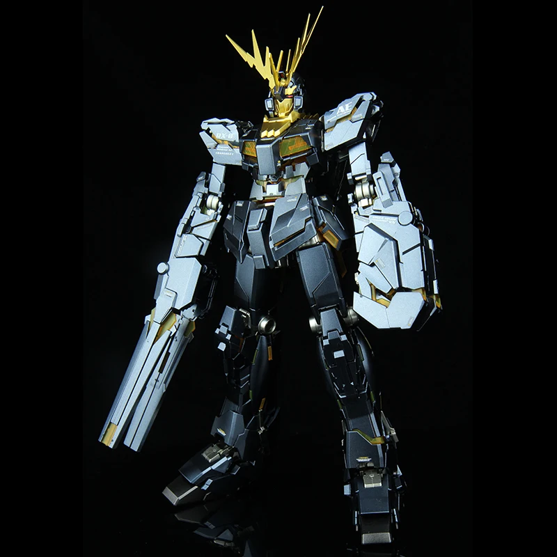BANDAI MG 1/100 RX-0 Единорог GUNDAM-02 Банши металлическая окраска сборка модель MG черный единорог 2 Фигурки игрушек - Цвет: RX-0