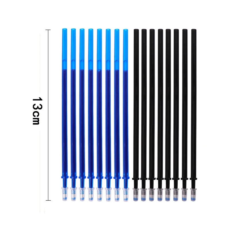55pcs/set Colored Ink Erasable Pen Refills Rods 0.5mm Magic Erasable Gel Pen Washable Handle Office School Writing Stationery