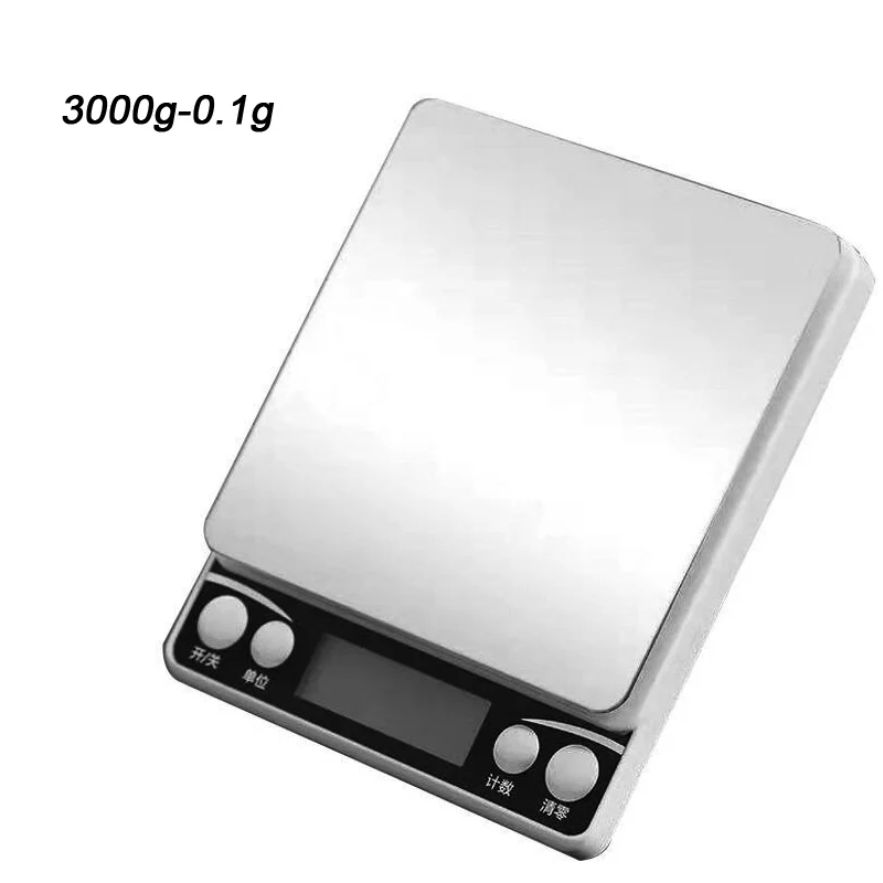 3000g-0.1g Портативные мини электронные цифровые весы карманные высокоточные кухонные весы кейс почтовые ювелирные изделия аппаратные травы баланс веса - Цвет: 3000g-0.1g