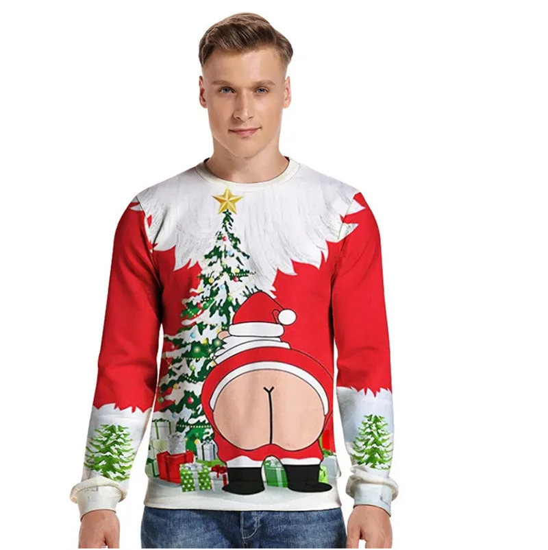 Унисекс Уродливый Рождественский свитер 3D Забавный дизайн пуловер Свитера Джемперы топы для рождества для женщин и мужчин праздничная одежда для вечеринок