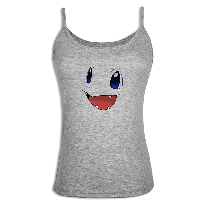 Charizard Camis милый мультяшный герой Сквиртл Бульбазавр, чармандер Женский сексуальный жилет майка хлопок бретельки Топы подарок - Цвет: jfSingletS190G