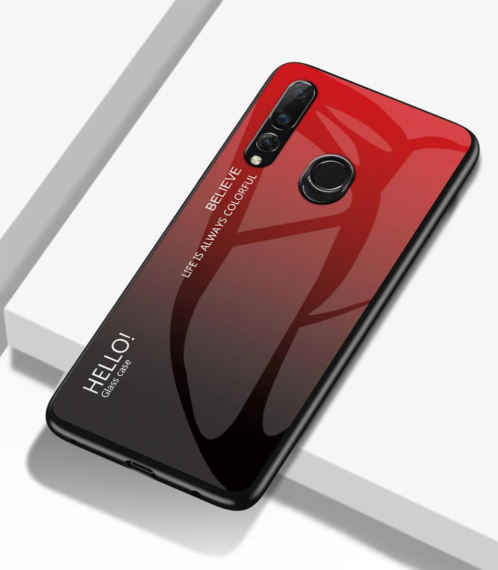 Модный градиентный Сменный стеклянный чехол для телефона huawei Y9 Prime STK-L21 полная защита Бампер для huawei P Smart Z задняя крышка