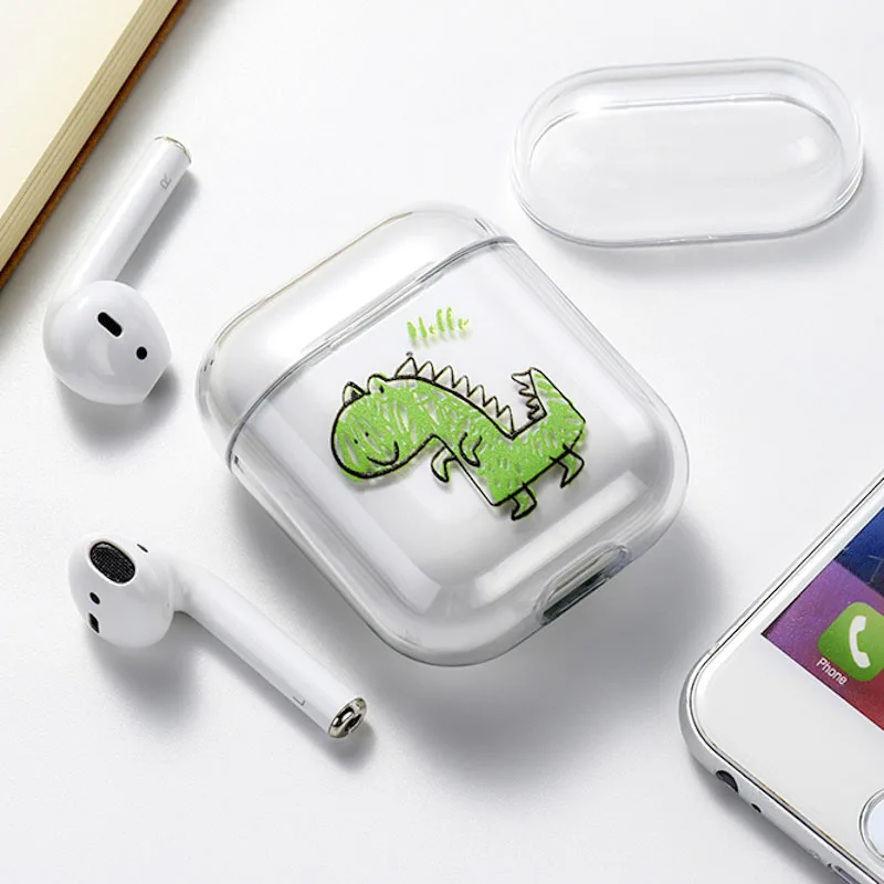 038 Чехол для Airpods Apple, чехол, роскошный Твердый чехол с мультяшным котом, прозрачный защитный чехол для Airpod 1 2 - Цвет: 038