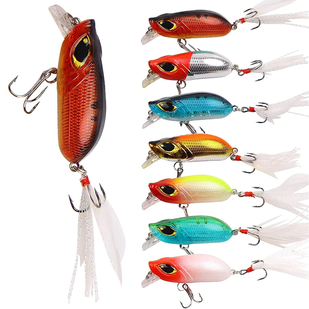 7pcs/set Fishing Lures Crankbait Set Artificial Topwater Lures Hard Baits Plugs Sea Bass
