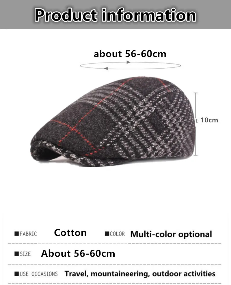 Snapback Кепка SILOQIN зимние мужские береты толстые теплые хлопковые кепки с козырьками новинка мода плед тренд папа шляпа мужская кость зимние шапки